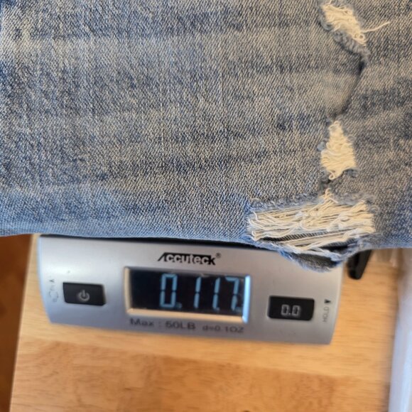 DAZE DENIM 1999 Shorts Slouch 90S Short Jean High Rise Distressed Shorts Blue 26 - Picture 16 of 16